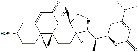 (22R)-3β,22-Dihydroxy-7-oxostigmasta-5,24(28)-dien-29-oic acid δ-lactone结构式