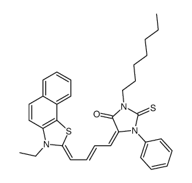 5-[4-(3-ethylnaphtho[2,1-d]thiazol-2(3H)-ylidene)-2-butenylidene]-3-heptyl-1-phenyl-2-thioxoimidazolidin-2-one结构式