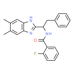 N-[1-(5,6-DIMETHYL-1H-1,3-BENZIMIDAZOL-2-YL)-2-PHENYLETHYL]-2-FLUOROBENZENECARBOXAMIDE Structure
