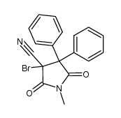 3-bromo-1-methyl-2,5-dioxo-4,4-diphenyl-pyrrolidine-3-carbonitrile结构式