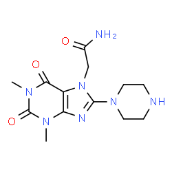 2-(1,3-Dimethyl-2,6-dioxo-8-piperazin-1-yl-1,2,3,6-tetrahydro-purin-7-yl)-acetamide structure