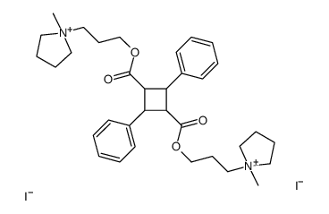 bis[3-(1-methylpyrrolidin-1-ium-1-yl)propyl] 2,4-diphenylcyclobutane-1,3-dicarboxylate,diiodide结构式