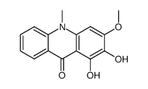 1,2-dihydroxy-3-methoxy-10-methyl-9-acridone结构式
