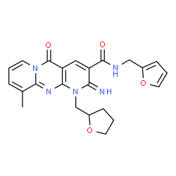 N-(2-furylmethyl)-2-imino-10-methyl-5-oxo-1-(tetrahydro-2-furanylmethyl)-1,5-dihydro-2H-dipyrido[1,2-a:2,3-d]pyrimidine-3-carboxamide结构式