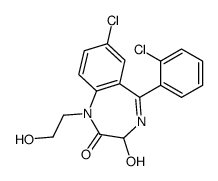 7-chloro-5-(2-chlorophenyl)-3-hydroxy-1-(2-hydroxyethyl)-3H-1,4-benzodiazepin-2-one Structure