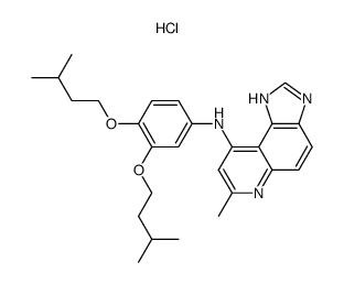 9-(3,4-Diisoamyloxyanilino)-7-methyl-1H-imidazo[4,5-f]quinoline Hydrochloride结构式