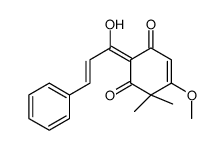 (E)-3-hydroxy-5-methoxy-4,4-dimethyl-2-(1-oxo-3-phenylpropen-2-yl)cyclohexa-2,5-dien-1-one structure