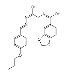 N-[2-oxo-2-[2-[(4-propoxyphenyl)methylidene]hydrazinyl]ethyl]-1,3-benzodioxole-5-carboxamide结构式