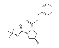 N-(tert-butoxycarbonyl)-(2S,4R)-4-fluoroproline benzyl ester结构式
