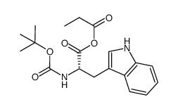 (S)-(S)-2-((tert-butoxycarbonyl)amino)-3-(1H-indol-3-yl)propanoic propionic anhydride结构式