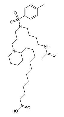 11-(1-{3-[(4-Acetylamino-butyl)-(toluene-4-sulfonyl)-amino]-propyl}-piperidin-2-yl)-undecanoic acid结构式