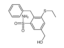2-benzyl-3-ethylsulfanyl-5-(hydroxymethyl)benzenesulfonamide结构式
