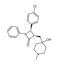 4-(4-chloro-phenyl)-3-(4-hydroxy-1-methyl-piperidin-4-ylmethyl)-1-phenyl-azetidin-2-one Structure