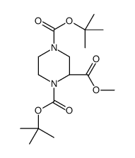 (R)-1,4-二-Boc-哌嗪-2-羧酸甲酯结构式
