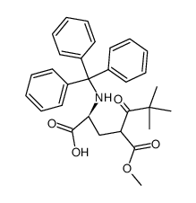 (2S)-4-(methoxycarbonyl)-6,6-dimethyl-5-oxo-2-(tritylamino)heptanoic acid Structure