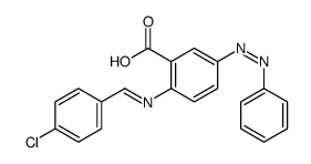 2-[(4-chlorophenyl)methylideneamino]-5-phenyldiazenylbenzoic acid Structure