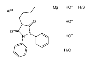 aluminum,4-butyl-1,2-diphenylpyrazolidine-3,5-dione,magnesium,silicon,trihydroxide,hydrate Structure