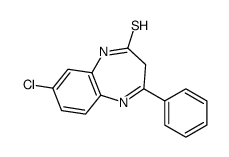 8-chloro-4-phenyl-1,3-dihydro-1,5-benzodiazepine-2-thione结构式