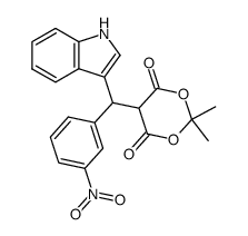 5-<1H-indol-3-yl-(3-nitrophenyl)methyl>-2,2-dimethyl-1,3-dioxane-4,6-dione结构式