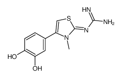 (1E)-1-[4-(3,4-dihydroxyphenyl)-3-methyl-1,3-thiazol-2-ylidene]guanidine结构式