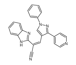 2-(1H-benzimidazol-2-yl)-3-(1-phenyl-3-pyridin-4-ylpyrazol-4-yl)prop-2-enenitrile Structure