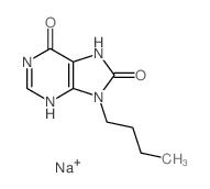 9-butyl-3,7-dihydropurine-6,8-dione结构式