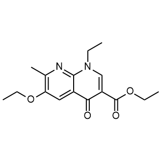 Ethyl 6-ethoxy-1-ethyl-7-methyl-4-oxo-1,4-dihydro-1,8-naphthyridine-3-carboxylate structure