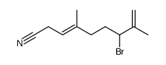 6-bromo-3,7-dimethylocta-2,7-diene-1-carbonitrile结构式