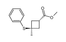 methyl (E)-3-methyl-3-phenylthio-1-cyclobutanecarboxylate结构式