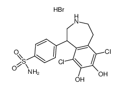 6,9-dichloro-7,8-dihydroxy-1-(p-sulfamylphenyl)-2,3,4,5-tetrahydro-1H-3-benzazepine hydrobromide结构式