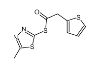 S-(5-methyl-1,3,4-thiadiazol-2-yl) 2-thiophen-2-ylethanethioate Structure