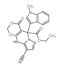 diethyl 7-cyano-2-(1-methylindol-3-yl)-1,5,9-triazabicyclo[4.3.0]nona-3,5,7-triene-2,3-dicarboxylate picture