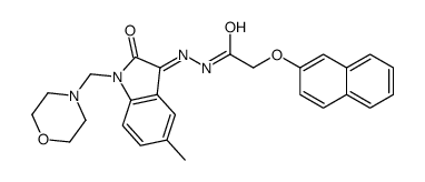 N-[[5-methyl-1-(morpholin-4-ylmethyl)-2-oxoindol-3-ylidene]amino]-2-naphthalen-2-yloxyacetamide结构式