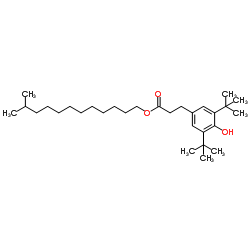 3,5-二叔丁基-4-羟基苯丙酸异十三烷酯结构式