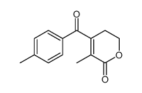 5-methyl-4-(4-methylbenzoyl)-2,3-dihydropyran-6-one Structure