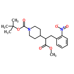 2-Methyl-2-propanyl 4-[1-methoxy-3-(2-nitrophenyl)-1-oxo-2-propanyl]-1-piperidinecarboxylate Structure