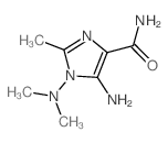 5-amino-1-dimethylamino-2-methyl-imidazole-4-carboxamide structure