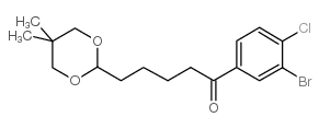 3'-BROMO-4'-CHLORO-5-(5,5-DIMETHYL-1,3-DIOXAN-2-YL)VALEROPHENONE结构式