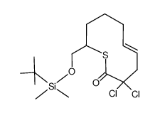 (E)-10-(((tert-butyldimethylsilyl)oxy)methyl)-3,3-dichloro-3,4,7,8,9,10-hexahydro-2H-thiecin-2-one Structure