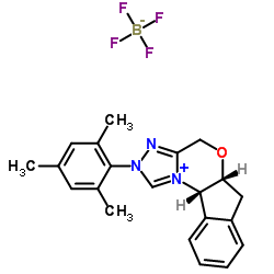 (5aR,10bS)-5a,10b-Dihydro-2-(2,4,6-trimethylphenyl)-4H,6H-indeno[2,1-b][1,2,4]triazolo[4,3-d][1,4]oxazinium Tetrafluoroborate结构式