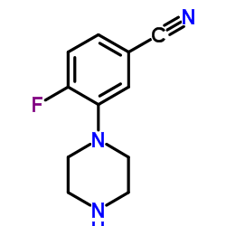4-Fluoro-3-(1-piperazinyl)benzonitrile结构式