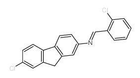 Fluoren-2-amine, 7-chloro-N-(o-chlorobenzylidene)-结构式