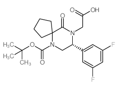 (R)-2-(6-(TERT-BUTOXYCARBONYL)-8-(3,5-DIFLUOROPHENYL)-10-OXO-6,9-DIAZASPIRO[4.5]DECAN-9-YL)ACETIC ACID Structure