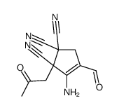 3-amino-4-formyl-2-(2-oxopropyl)cyclopent-3-ene-1,1,2-tricarbonitrile Structure