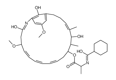 [(4E,10Z,12E,14E)-6,24-dihydroxy-16,22-dimethoxy-5,7-dimethyl-18-oxo-19-azabicyclo[18.3.1]tetracosa-1(24),4,10,12,14,20,22-heptaen-8-yl] 2-(cyclohexanecarbonylamino)propanoate结构式