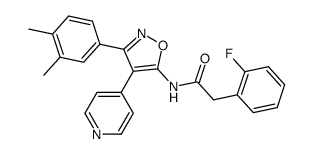 5-[2-(2-Fluorophenyl)acetylamino]-3-(3,4-dimethylphenyl)-4-(4-pyridyl)isoxazole结构式