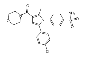 4-(5-(4-chlorophenyl)-2-methyl-3-(morpholine-1-carbonyl)-1H-pyrrol-1-yl)benzenesulfonamide结构式