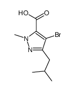 4-BROMO-1-METHYL-3-(2-METHYLPROPYL)-1H-PYRAZOLE-CARBOXYLIC ACID结构式