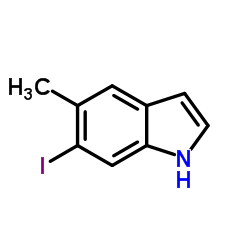 6-Iodo-5-methyl-1H-indole结构式