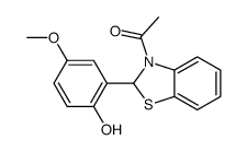 1-[2-(2-hydroxy-5-methoxyphenyl)-2H-1,3-benzothiazol-3-yl]ethanone结构式